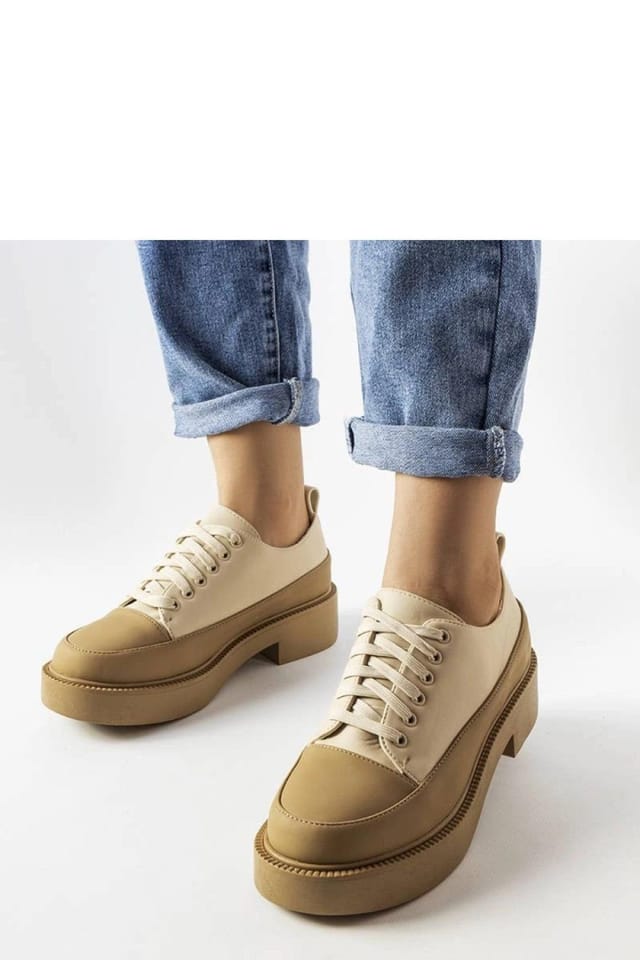Love Lace Love Lace Women's Merico Elegant Lace Up Flat Heeled Summer Shoes in Beige - 2