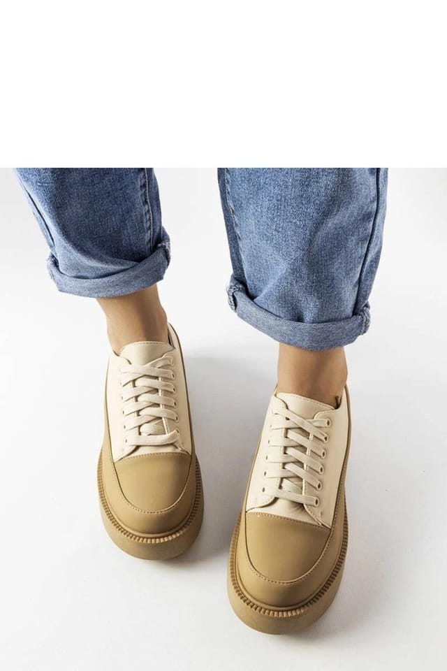 Love Lace Love Lace Women's Merico Elegant Lace Up Flat Heeled Summer Shoes in Beige - 3