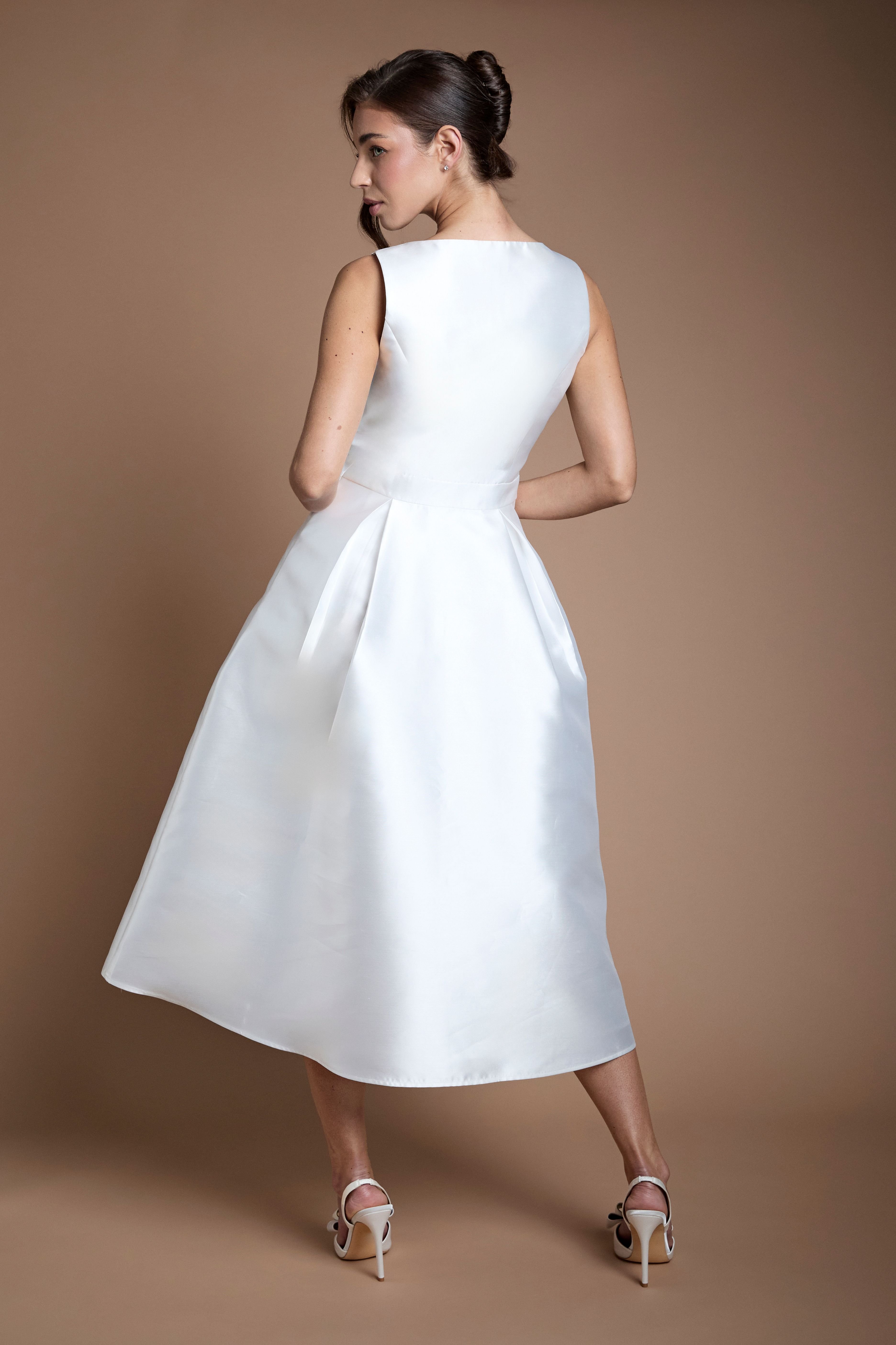 Coast Coast Women's Bow Detail Full Skirt Midi Wedding Dress in Ivory - 3