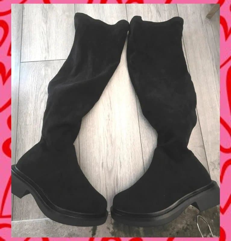 ASOS Curve Black Asos Design Curve flat over knee wide fit boots size 5 brand new party night out winter spring