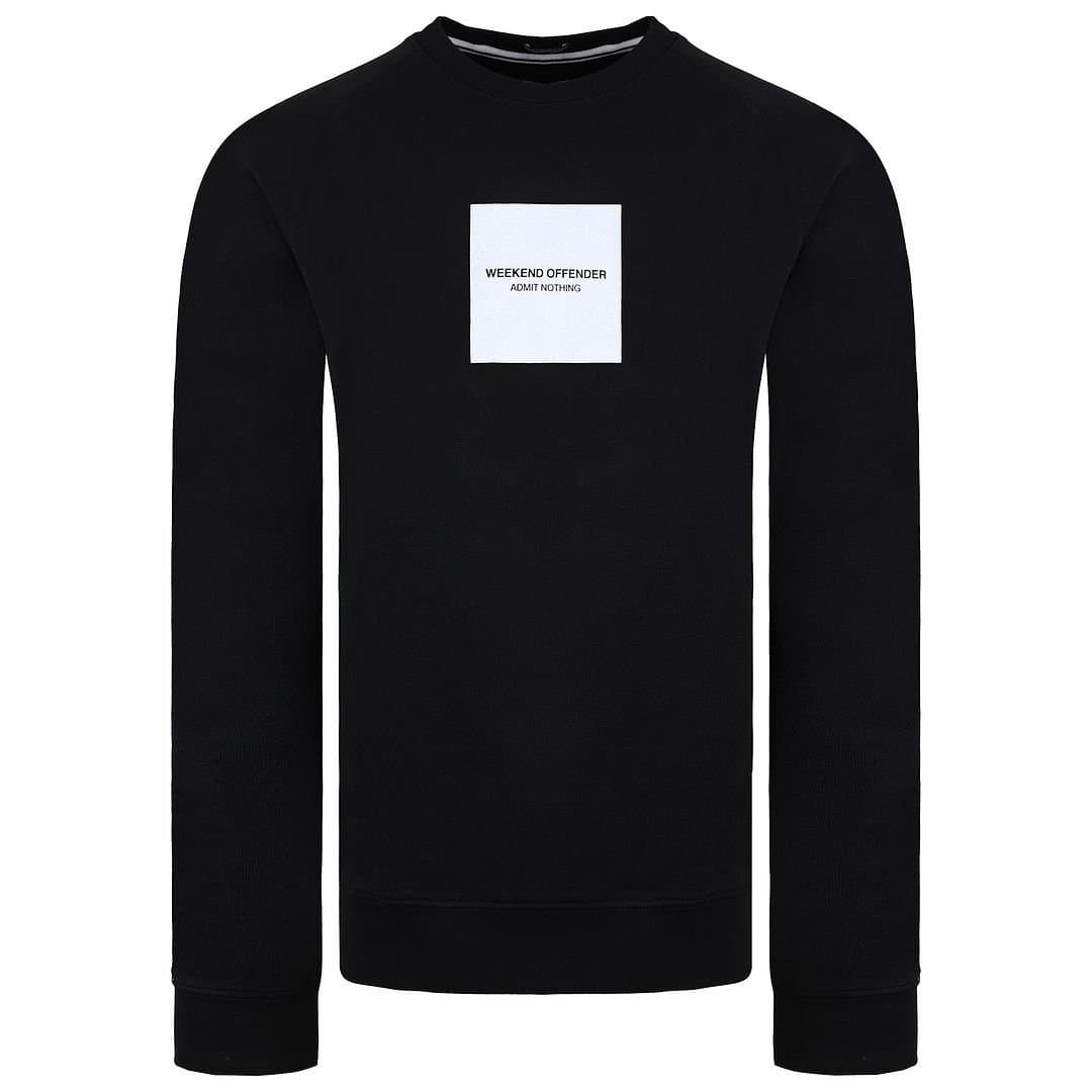 Weekend Offender Weekend Offender Men's Long Sleeve Reflective Black Sweater