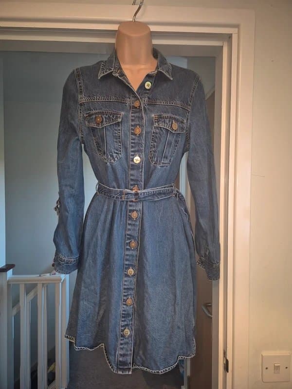River Island River island women's denim dress with belt 8