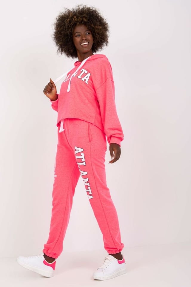 Love Lace Love Lace Women's Hoodie Sweatshirt & High Waist Pants Set in Pink - 3