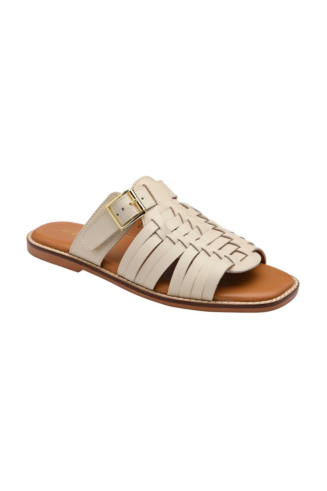Ravel Ravel Women's 'Dene' Leather Flat Mule Sandals in Light Beige