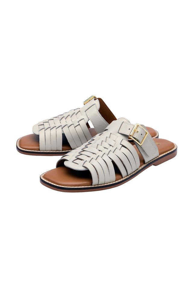 Ravel Ravel Women's 'Dene' Leather Flat Mule Sandals in Light Beige - 2