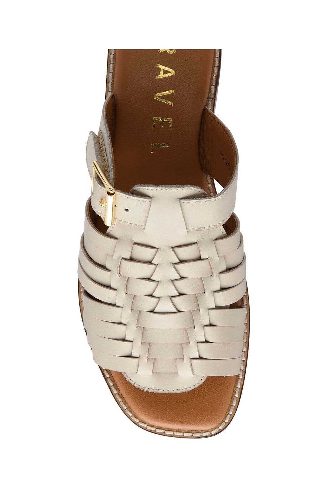 Ravel Ravel Women's 'Dene' Leather Flat Mule Sandals in Light Beige - 4