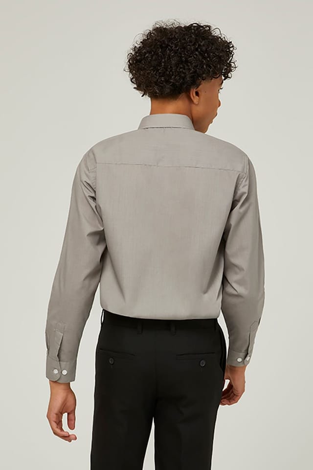 TRUTEX TRUTEX Men's 2 Pack Long Sleeve Non-Iron Boys' School Shirts in Grey - 2