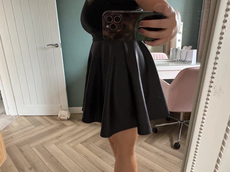 New Look Faux leather skater mini skirt size 14