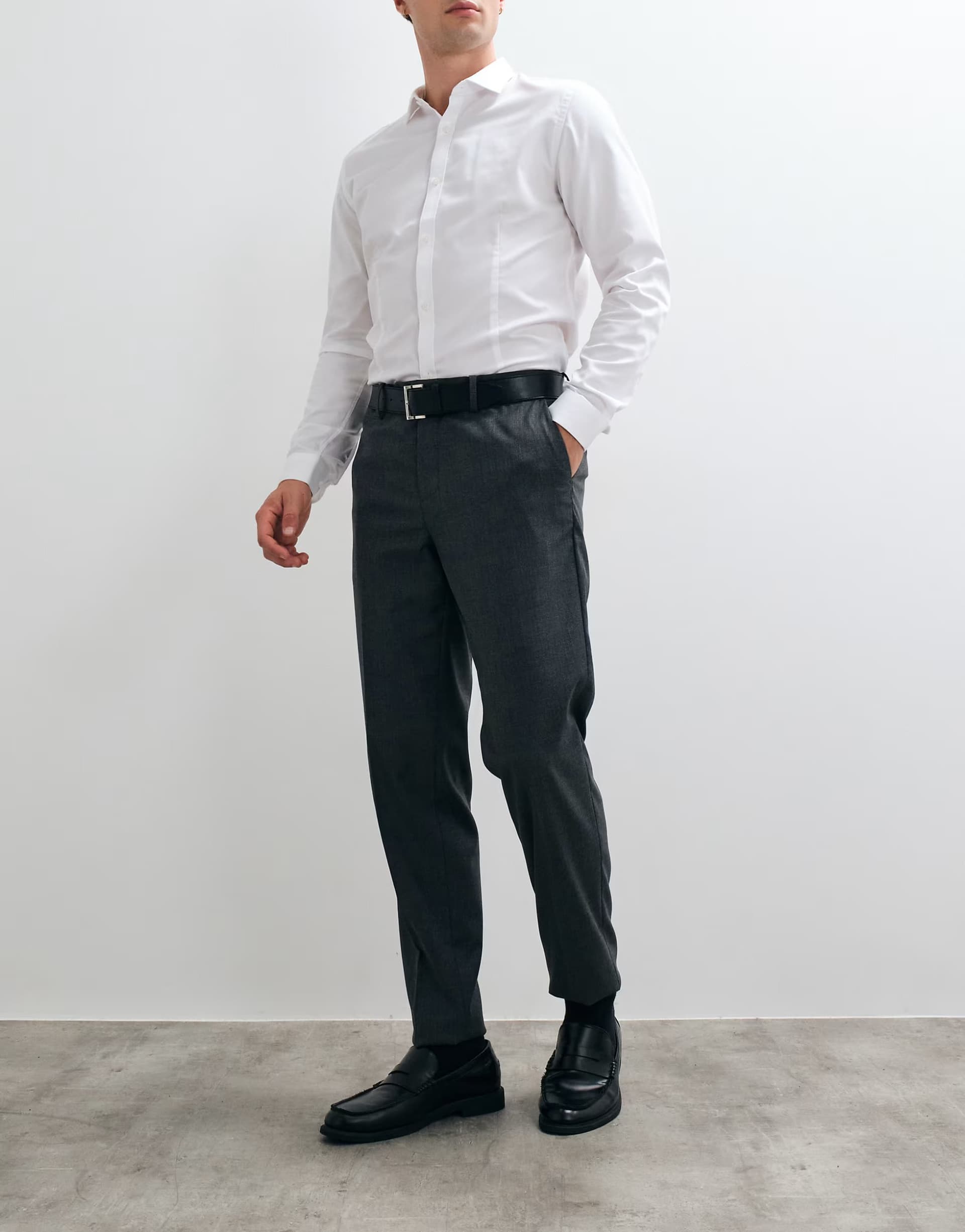 ASOS Mango straight suit trouser co-ord in grey