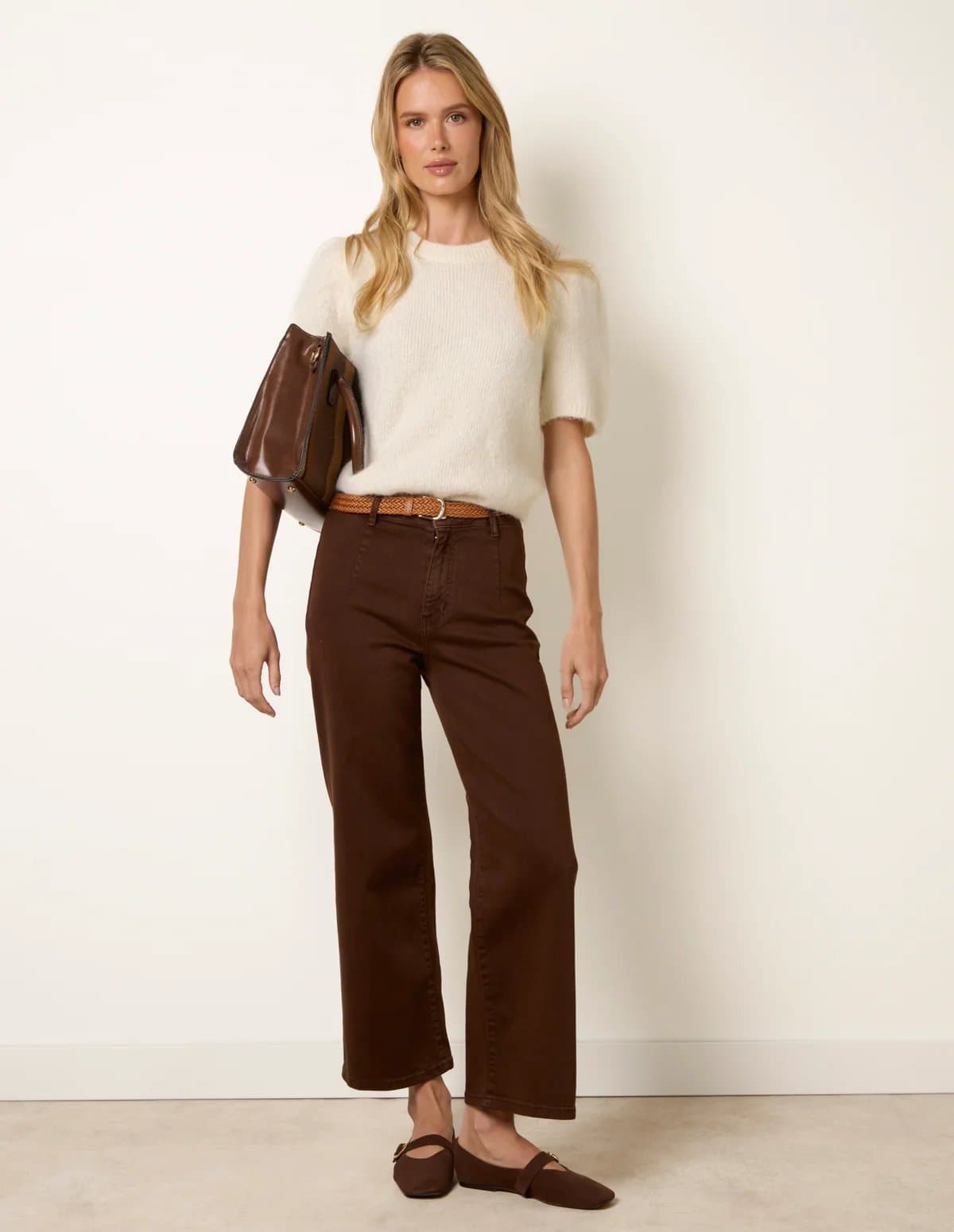 Blue Vanilla Belted Wide Leg Jeans