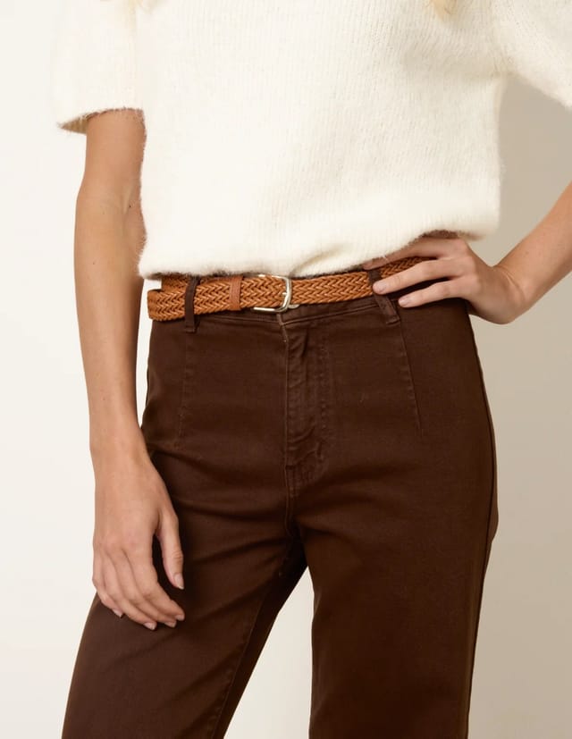 Blue Vanilla Belted Wide Leg Jeans - 3