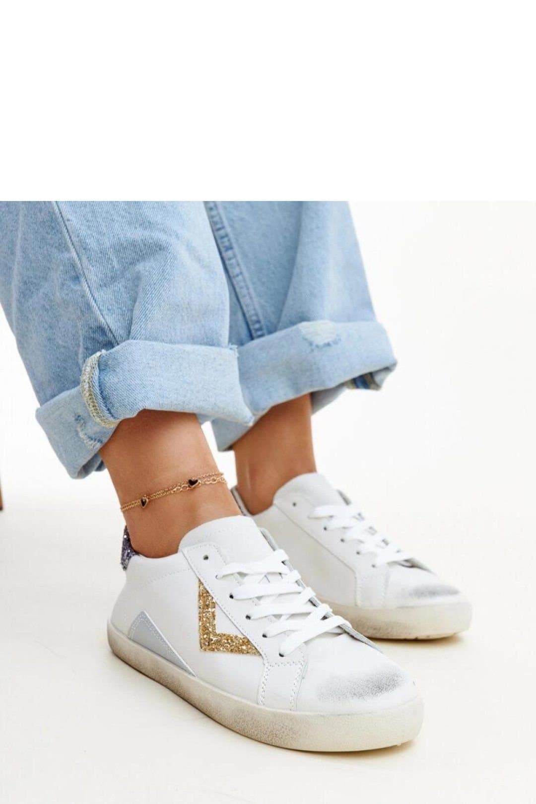 Love Lace Love Lace White Worn Effect Lace-Up Sneakers