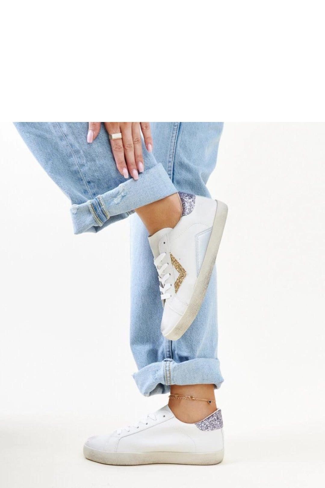 Love Lace Love Lace Women's Worn Effect Look Lace Up Sneakers with Rubber Sole in White - 4