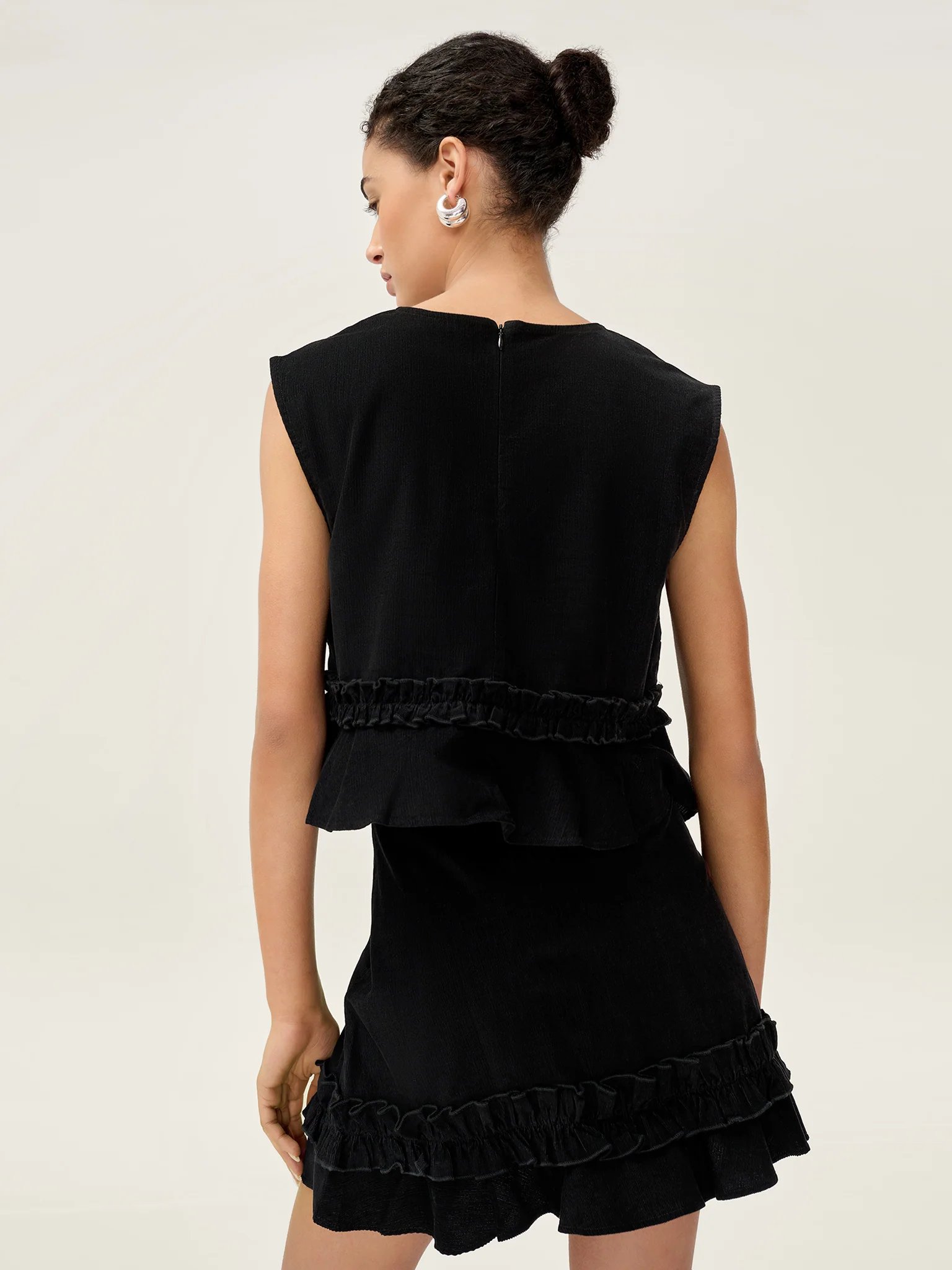 OMNES Prudie Cord Skirt in Black - 4