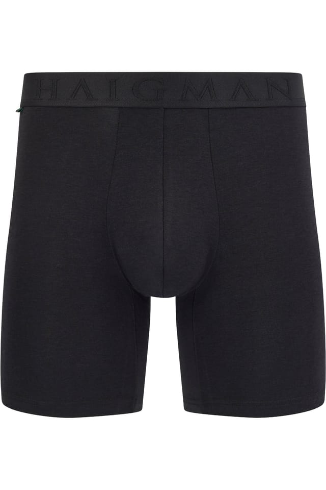 Haigman Haigman Men's Men's 4 Pack Bamboo Cotton Soft Stretch Longer Boxer Trunks in Black - 2