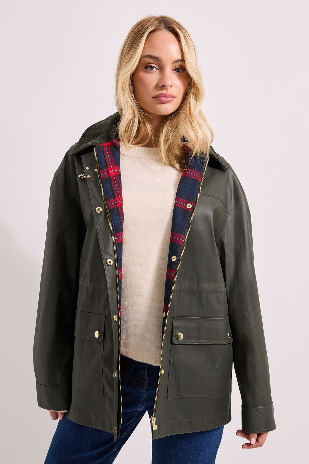 Dorothy Perkins Dorothy Perkins Women's Heritage Waxed Jacket in Khaki