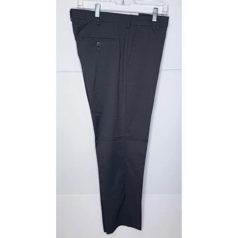 Kenneth Cole Kenneth Cole Reaction Dress Pants Men 34x30 Black Plain Front Trousers Old Money