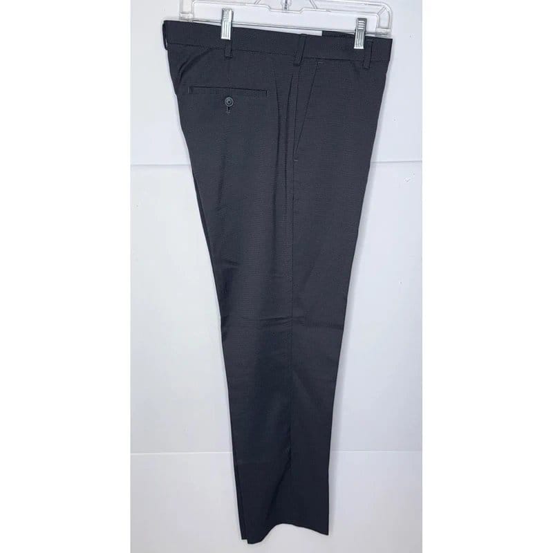 Kenneth Cole Kenneth Cole Reaction Dress Pants Men 34x30 Black Plain Front Trousers Old Money - 1