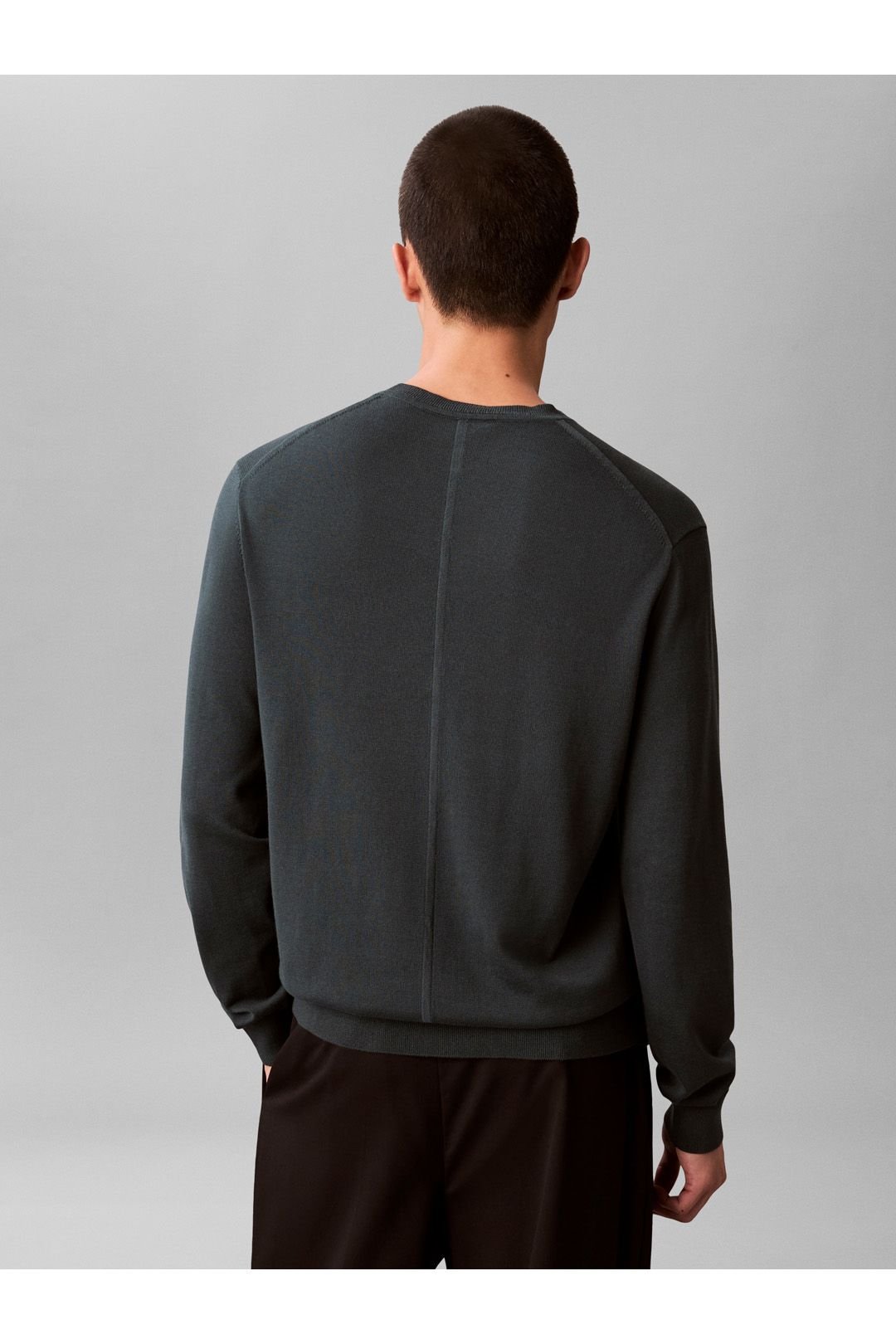 Calvin Klein Calvin Klein Men's LS Supima Cotton Crew Magical Forest in Dark Green - 4