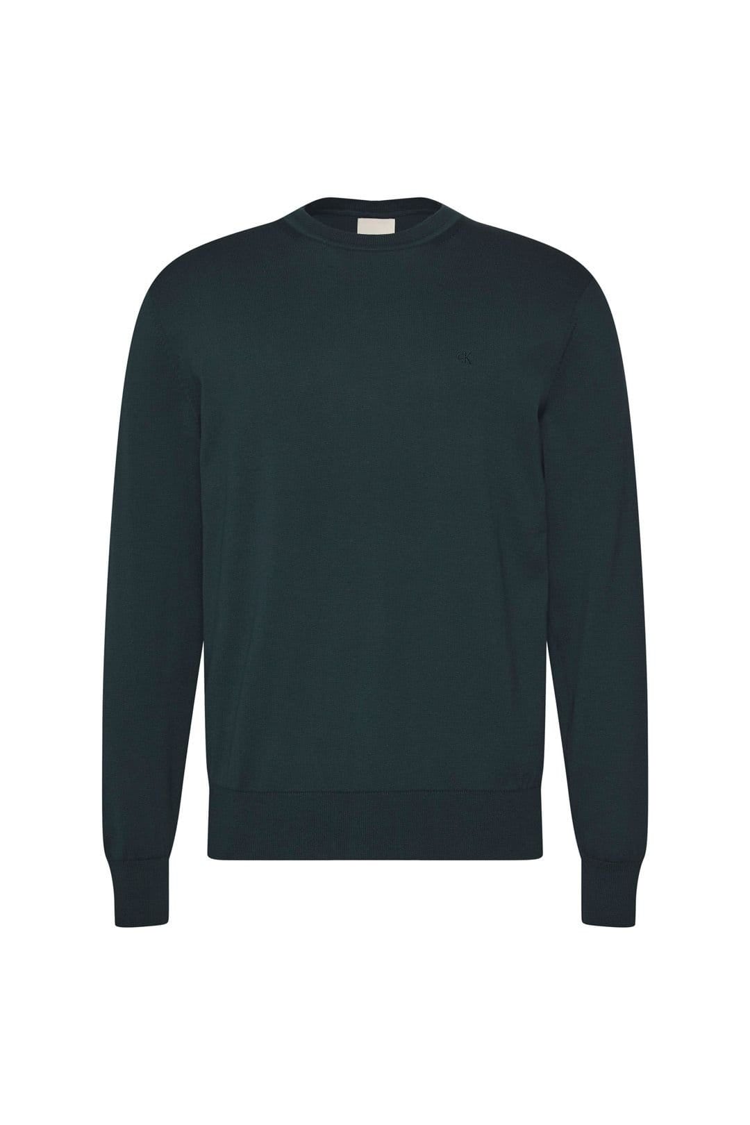 Calvin Klein Calvin Klein Men's LS Supima Cotton Crew Magical Forest in Dark Green - 4