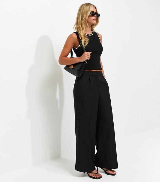 New Look Women's Petite Black Tailored Wide Leg Trousers New Look - 3