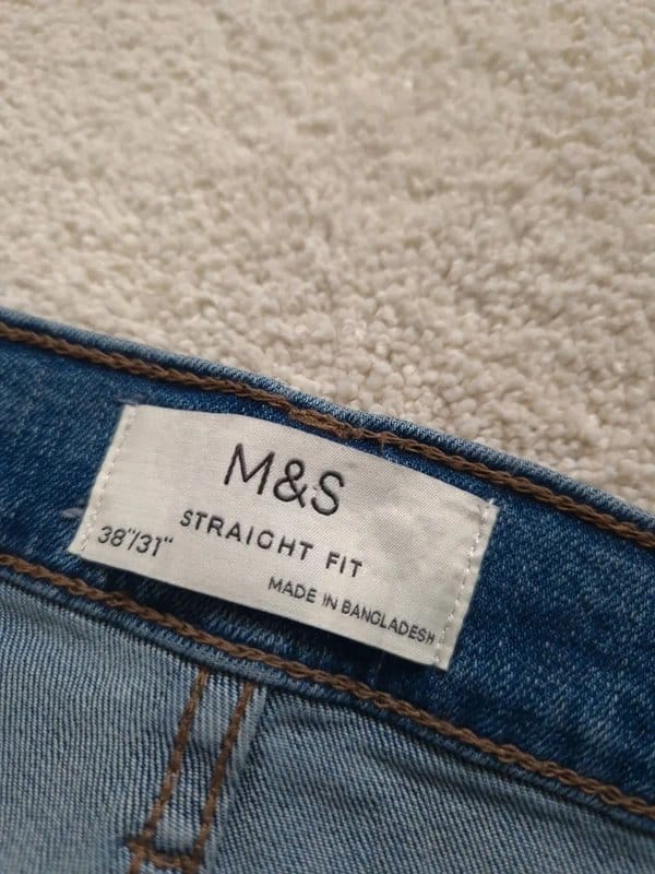 M&S Blue Straight Fit Jeans Size 38