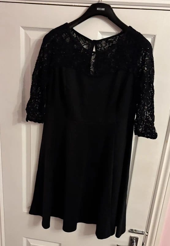 M&Co M and Co black skater style lace trim wedding party holiday same day post - 1