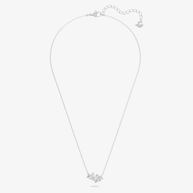 Swarovski Swarovski Women's Attract Soul White Crystal Two Heart Necklace 5517117 - 2