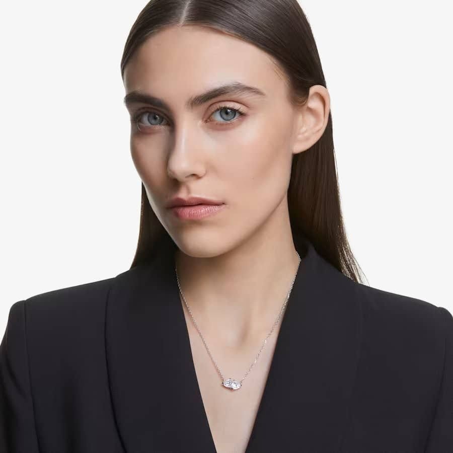 Swarovski Swarovski Women's Attract Soul White Crystal Two Heart Necklace 5517117 - 4