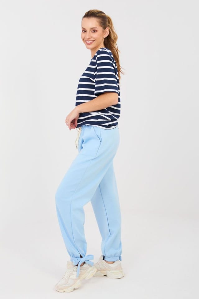 Love Lace Love Lace Women's Casual Jogger Sweatpants with Tie in Light Blue - 2