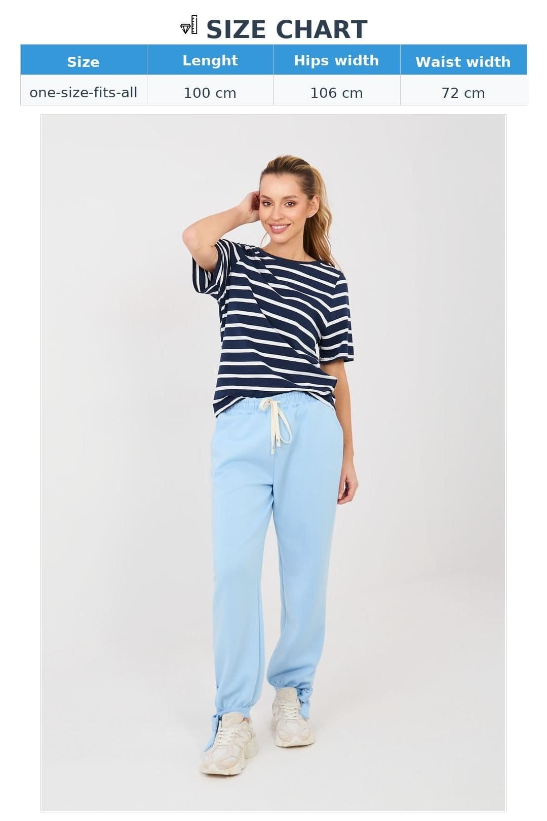 Love Lace Love Lace Women's Casual Jogger Sweatpants with Tie in Light Blue - 4