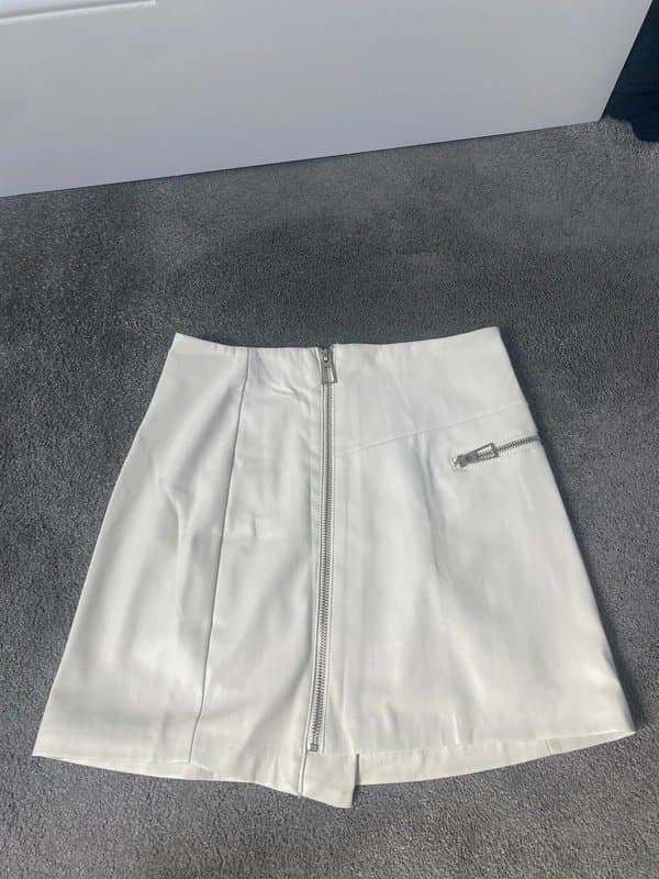 Bershka Bershka mini faux leather skirt with zips - size s
