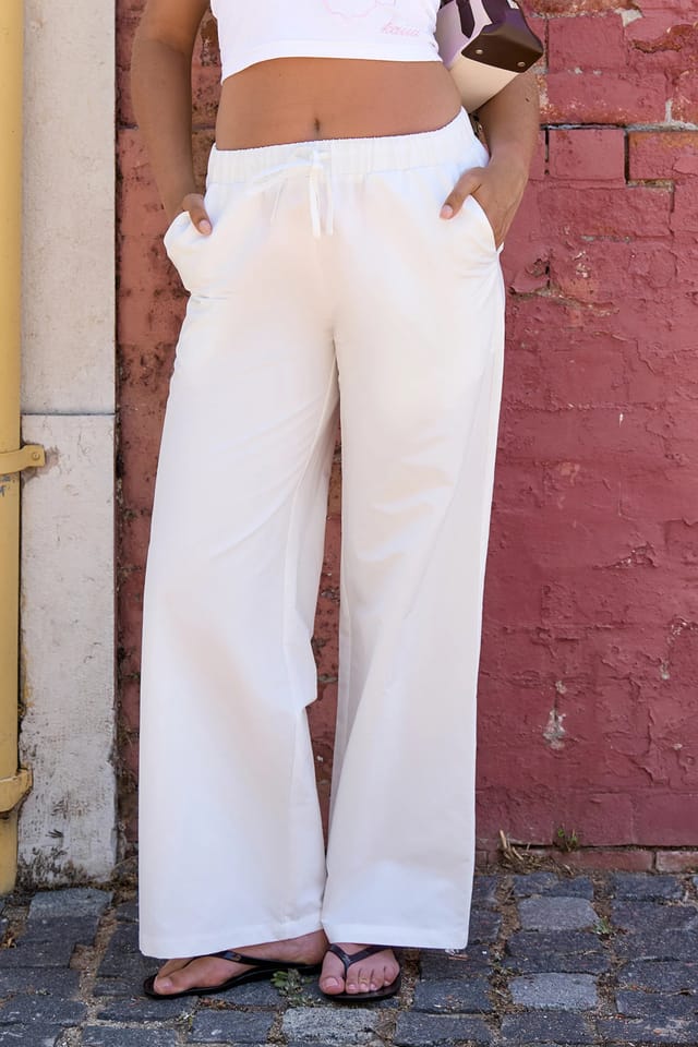 Kaiia Kaiia Woven Straight Leg Trousers White - 3