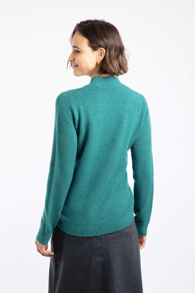 Weird Fish Weird Fish Women's Lotipot Intarsia Knitted Jumper in Teal - 3