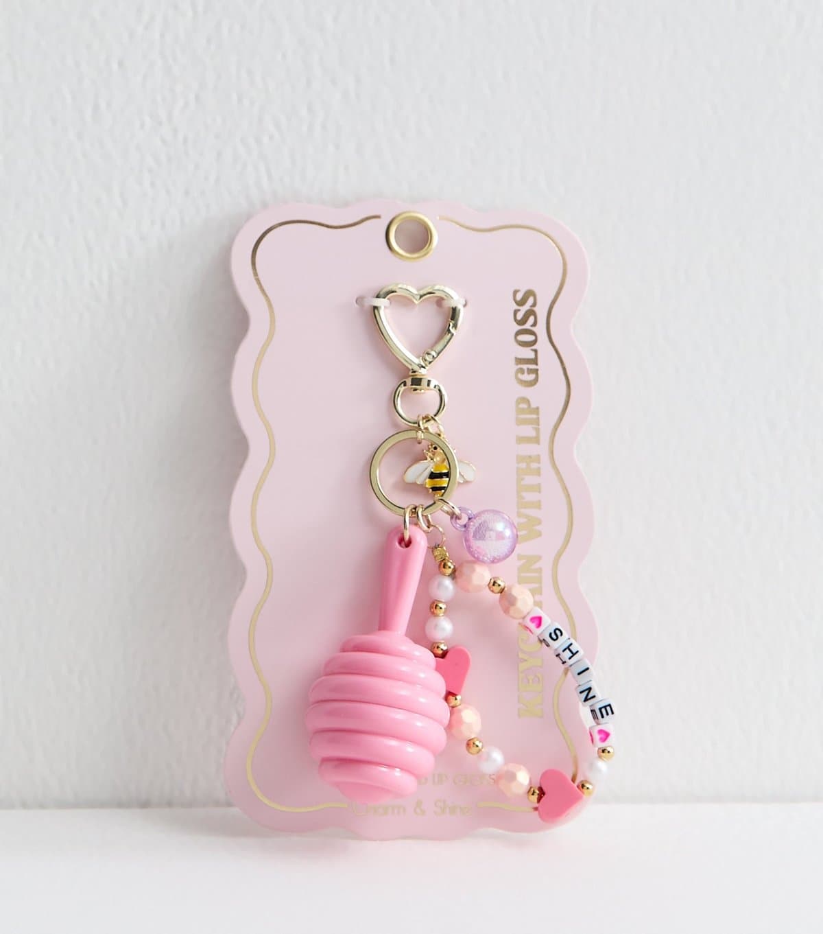 New Look Pink Honey Pot Lip Balm Key Chain New Look