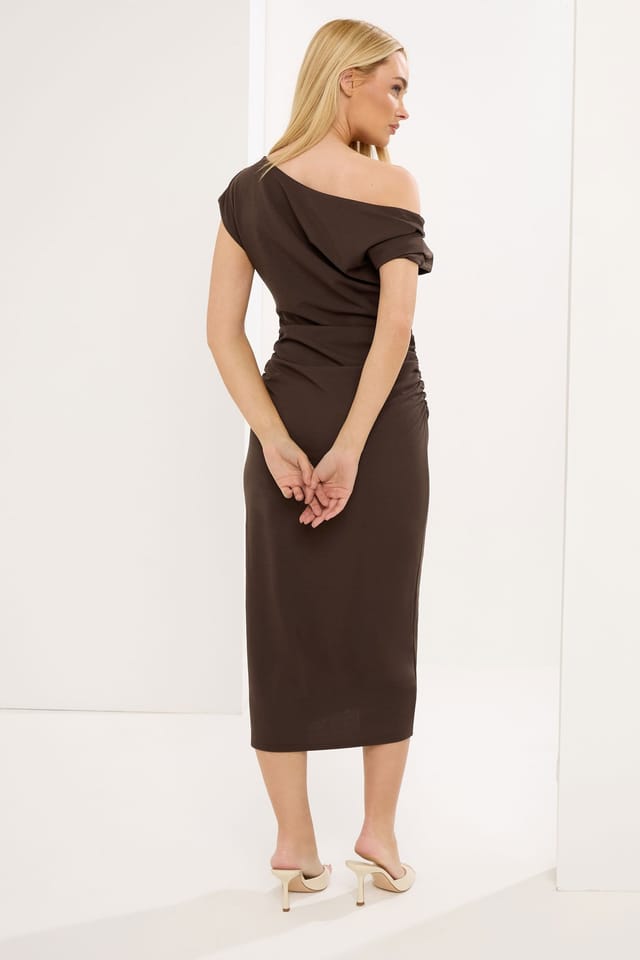 Star By Julien Macdonald Star by Julien Macdonald Women's Draped Midi Dress in Chocolate - 3