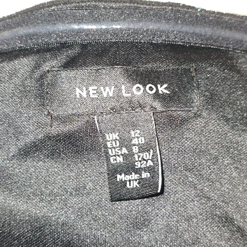 New Look New Look Black Sparkly Bandeau Boob Tube Top Size 12