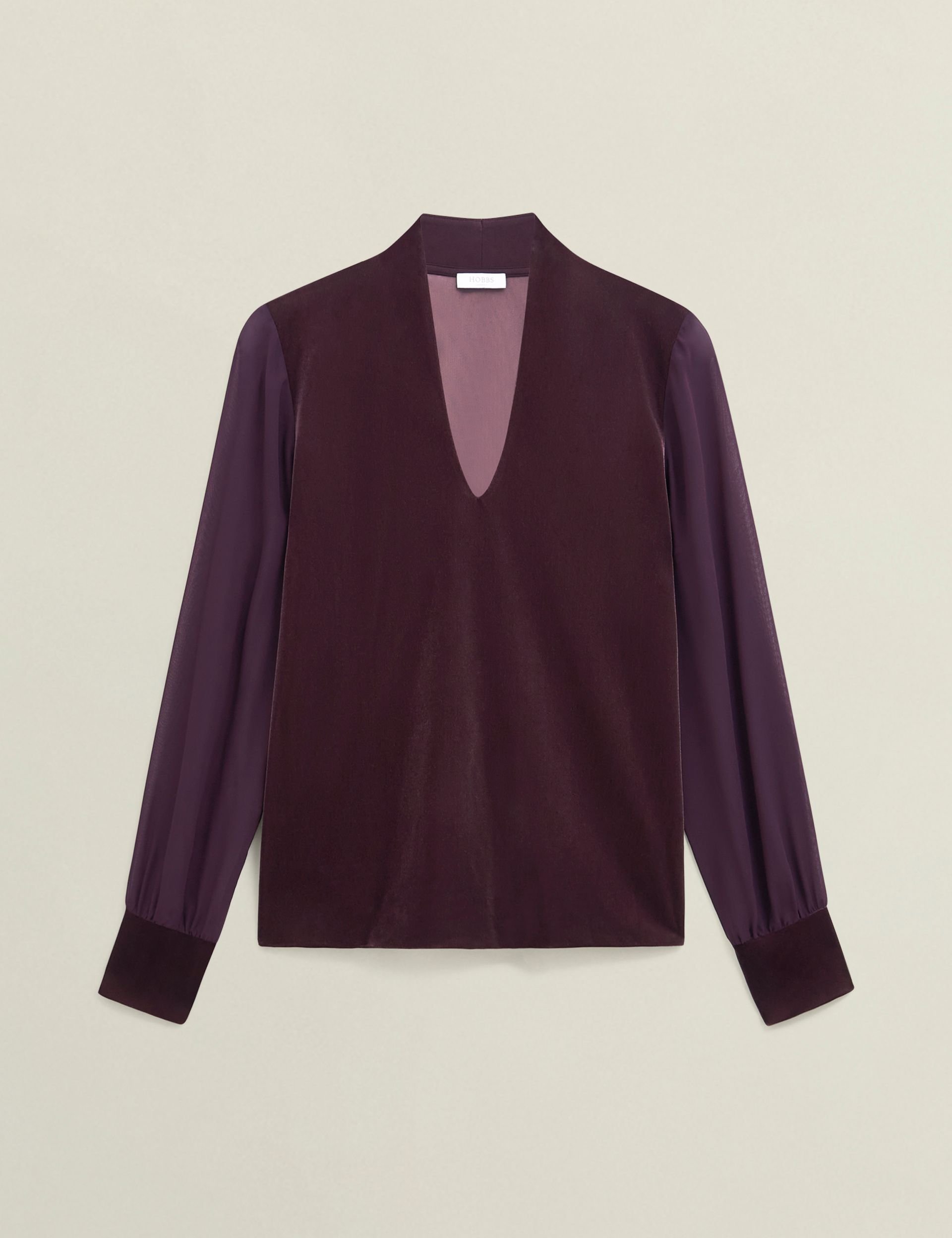 Hobbs London Hobbs London Women's Aimee Velvet Top in Aubergine - 2