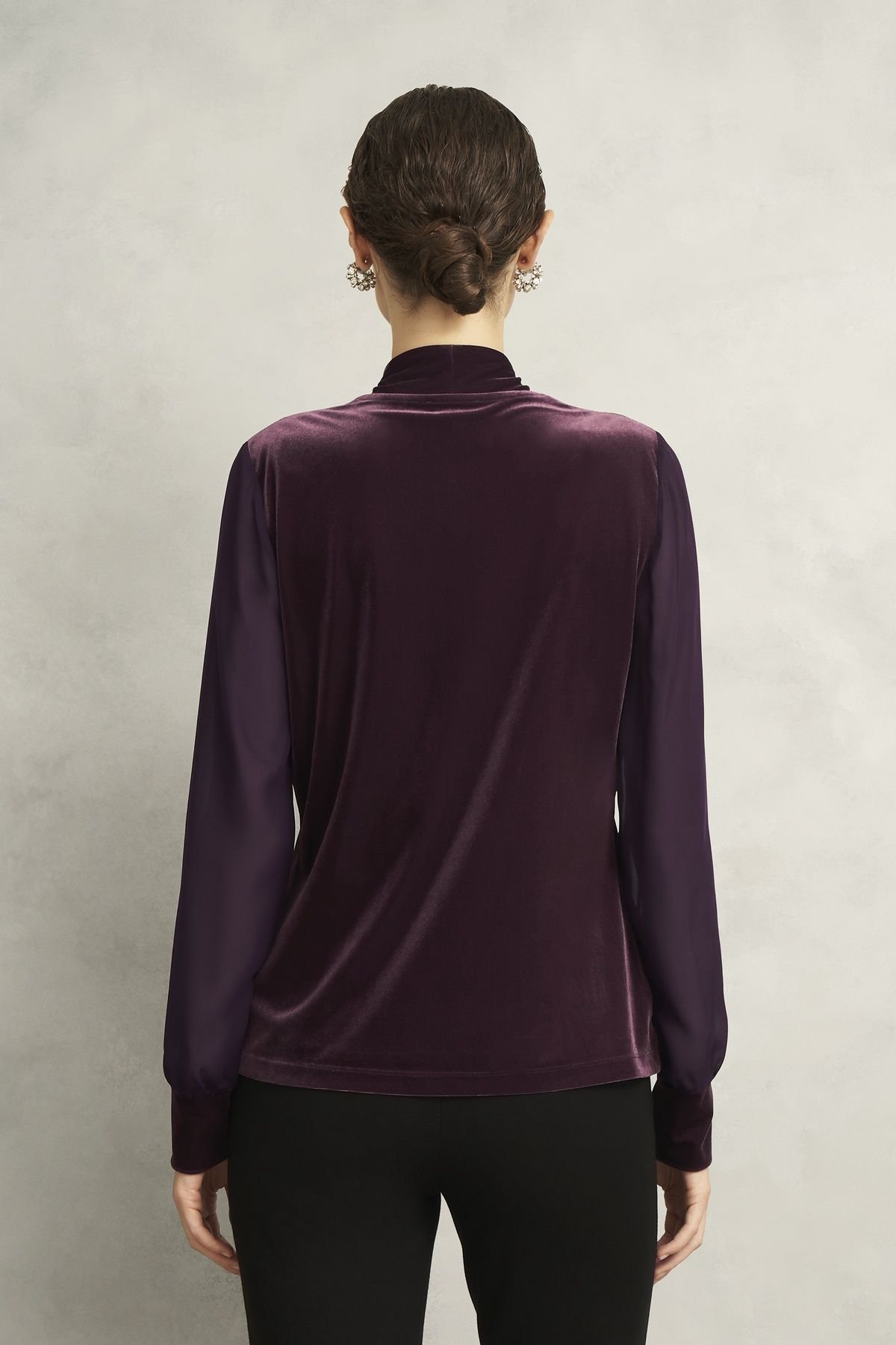 Hobbs London Hobbs London Women's Aimee Velvet Top in Aubergine - 4