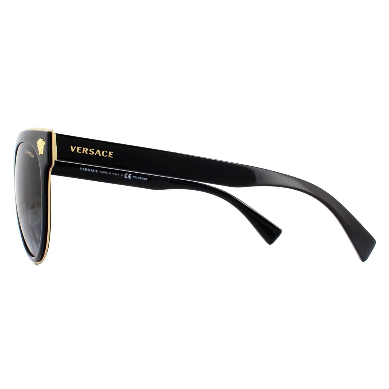 Versace Versace Women's Cat Eye Black Grey Sunglasses - 3
