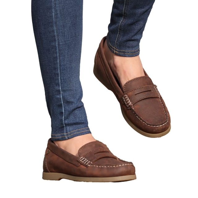 Moretta Moretta Women's Forli Leather Deck Shoes in Brown - 3