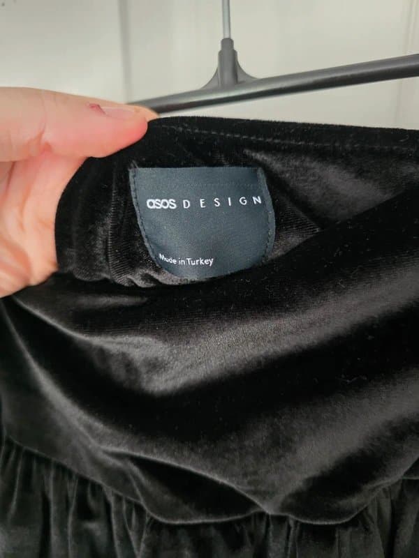 ASOS Design Asos design black velvet rara ruffle skirt