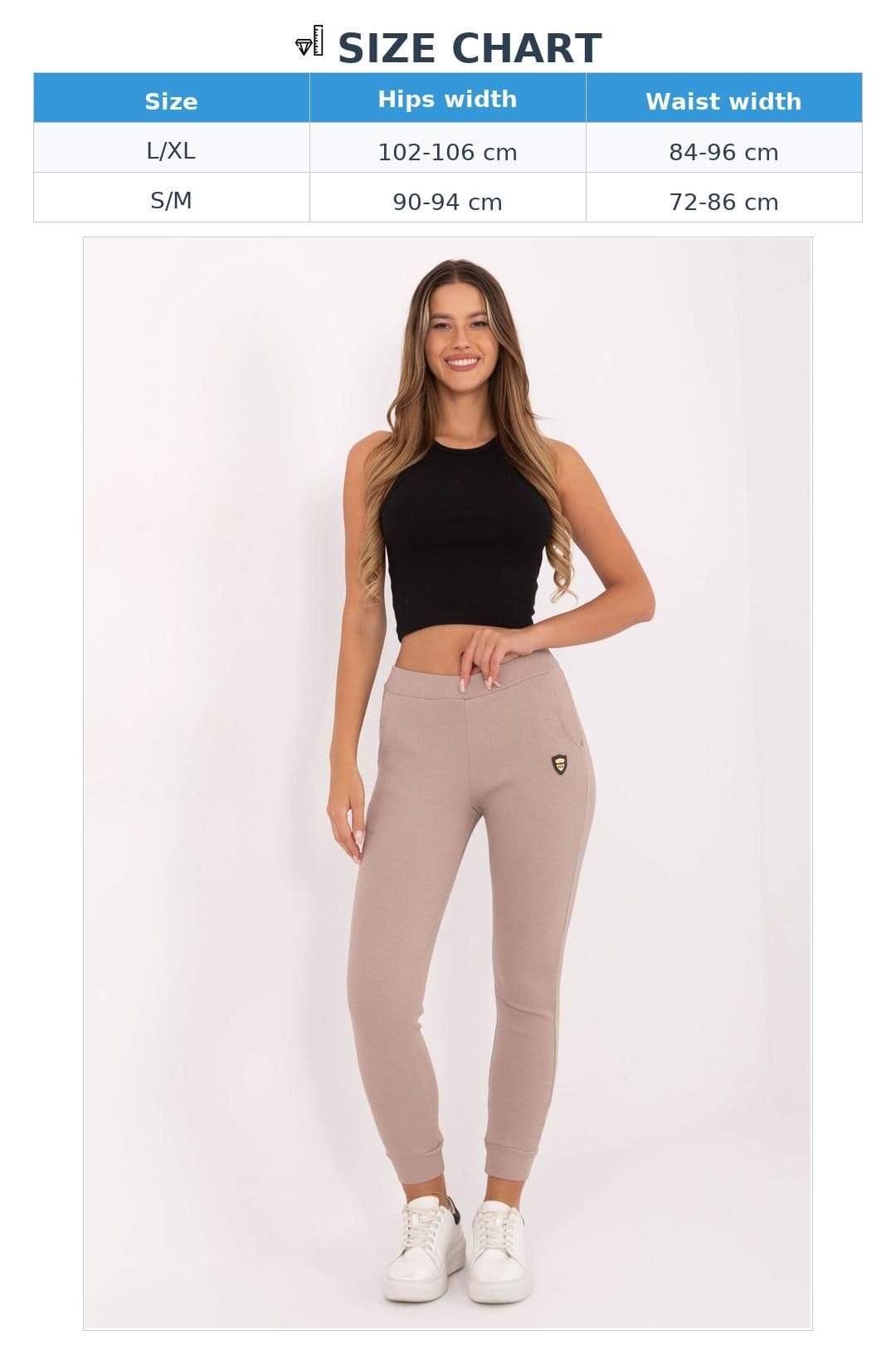 Love Lace Love Lace Women's Casual Cotton Elastane Sweatpants Tapered in Beige - 4