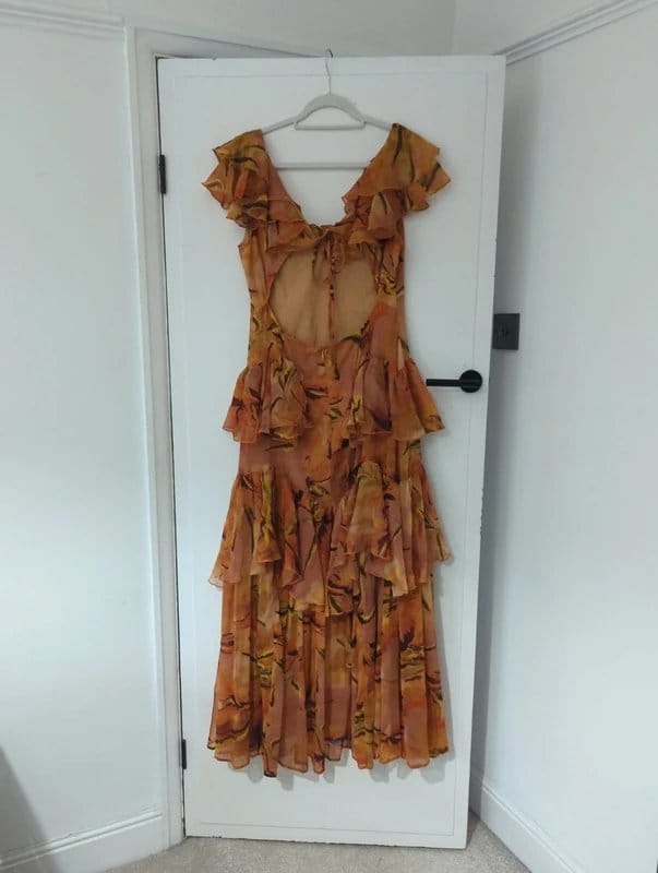 ASOS Design Asos design scoop neck flutter sleeve tiered floral print dress - 1