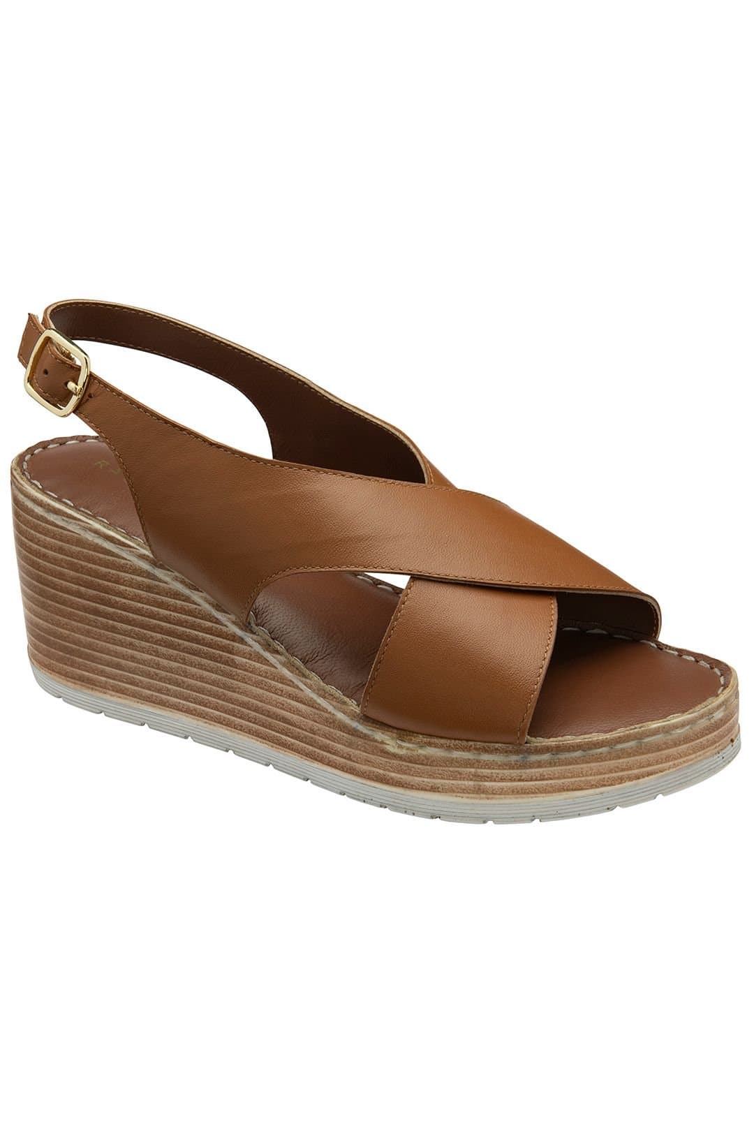 Ravel Ravel Women's 'Branton' Leather Wedge Sandals in Tan