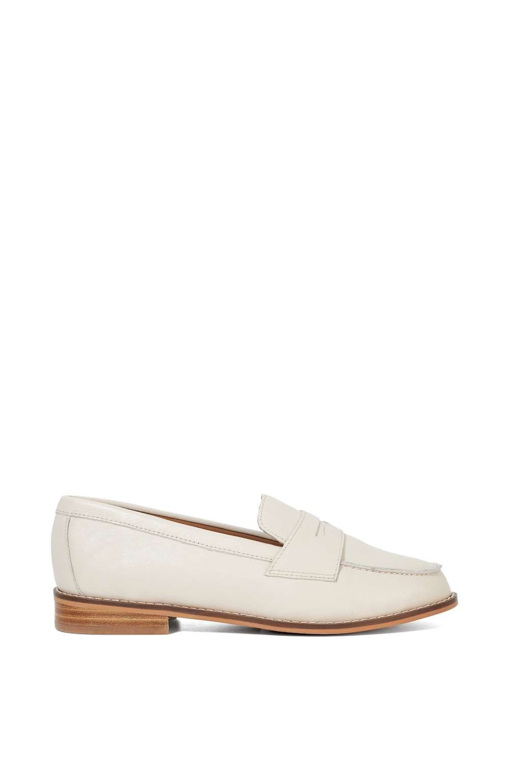 Dune London Dune London Women's Wide Fit 'Ginelli' Leather Loafers in White - 2