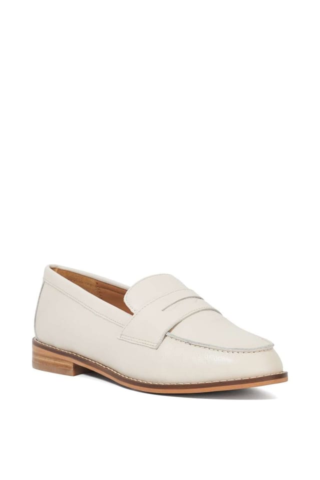 Dune London Dune London Women's Wide Fit 'Ginelli' Leather Loafers in White - 2