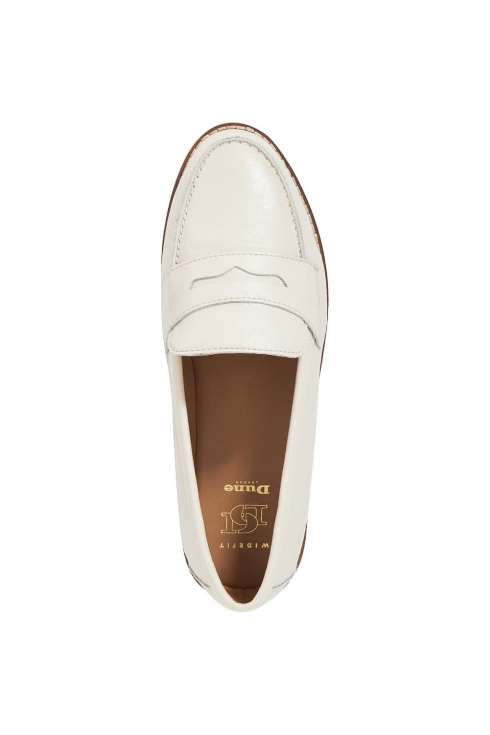 Dune London Dune London Women's Wide Fit 'Ginelli' Leather Loafers in White - 4