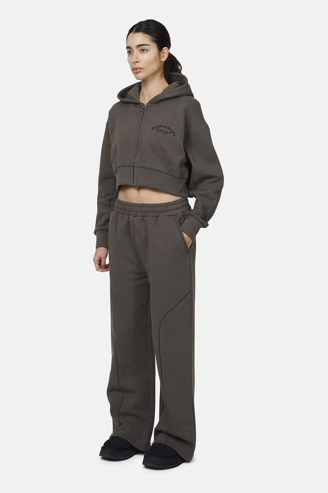 Good For Nothing Good For Nothing Women's Cropped Zip Through Hoodie in Grey - 2