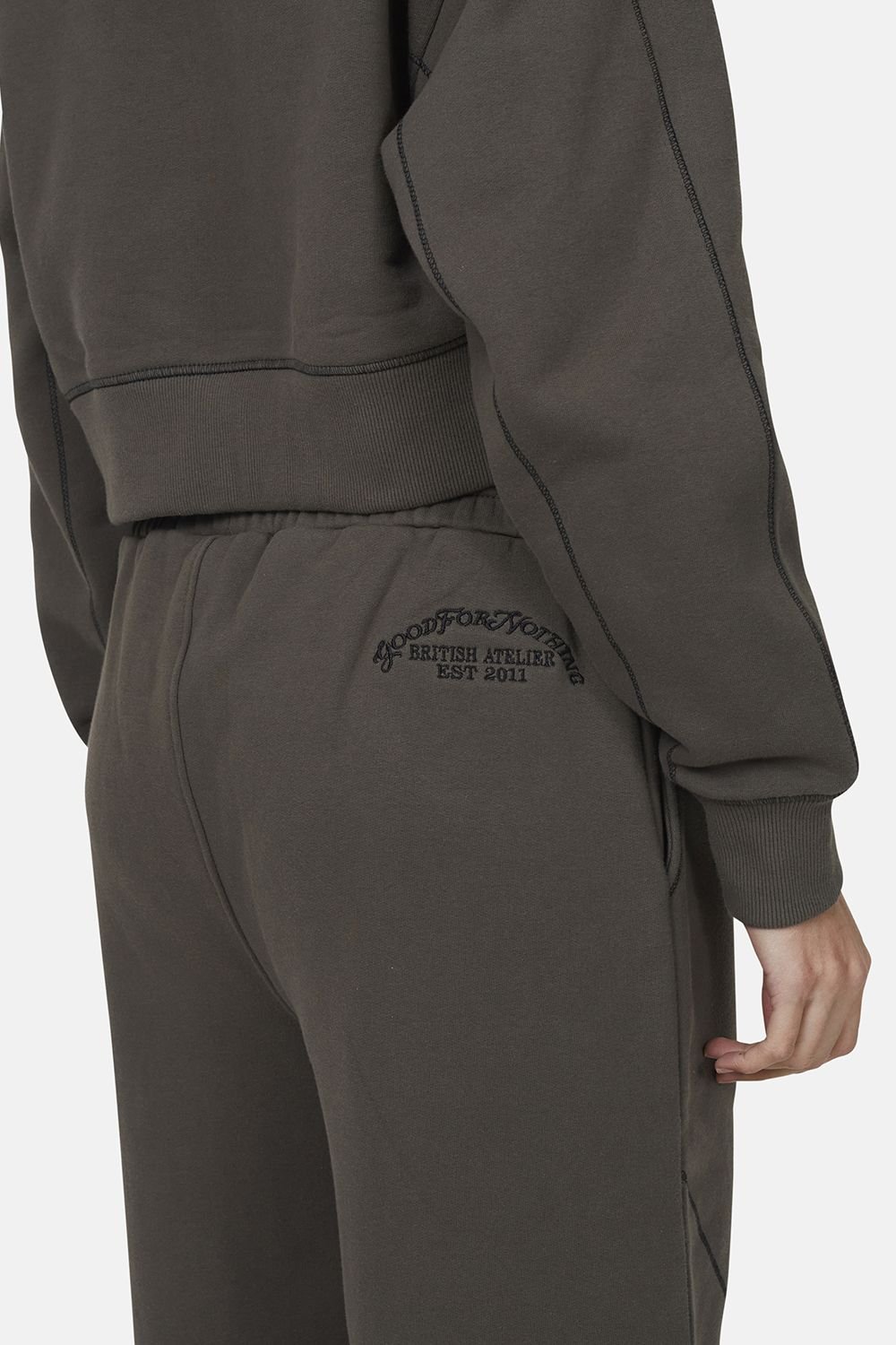 Good For Nothing Good For Nothing Women's Cropped Zip Through Hoodie in Grey - 4